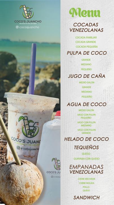 Coco's Juancho printed menu