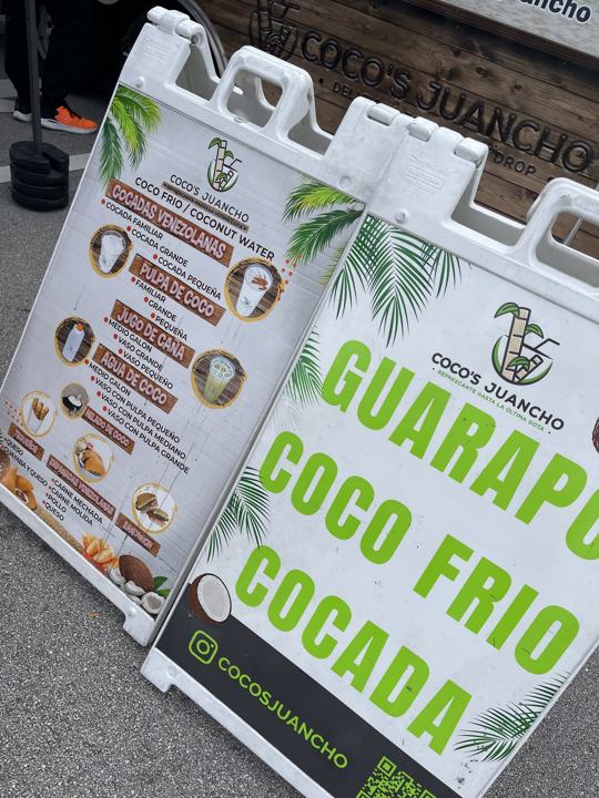 Guarapo · Coco frío · Cocada